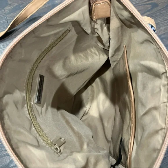 Giani Bernini Block Signature Crossbody Bag Brown Blue - Picture 4 of 7